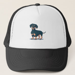 Cooles schwarzes Dachshund-Hund-Design Truckerkappe