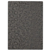 Cooles schwarzes graues Cheetahdruckmonogramm Klemmbrett (Rückseite)