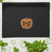 Cooles Schwarzes Halloween-Kürbishandtuch Handtuch (Gefaltet)