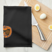 Cooles Schwarzes Halloween-Kürbishandtuch Handtuch (Viertel Falte)