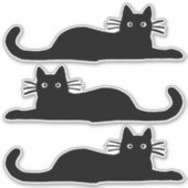 Cooles Schwarzes Katzenschilling aus Vinyl Sticker (Vorderseite)