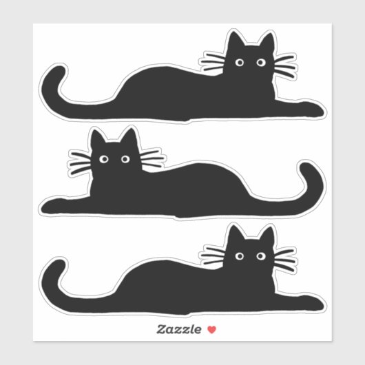 Cooles Schwarzes Katzenschilling aus Vinyl Sticker (Blatt)