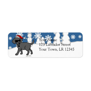 Cooles schwarzes Labrador-Cartoon-Weihnachten