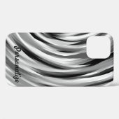 Cooles schwarzes Streifenmuster Case-Mate iPhone Hülle (Rückseite (Horizontal))