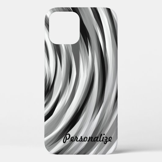 Cooles schwarzes Streifenmuster Case-Mate iPhone Hülle (Rückseite)
