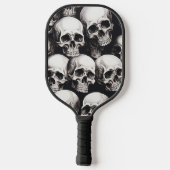 Cooles Schwarzweiß-Design Pickleball Schläger (Rückseite)