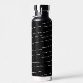 Cooles Schwarzweiß-Stacheldraht Monogram Trinkflasche (Rechts)