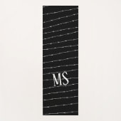 Cooles Schwarzweiß-Stacheldraht Monogram Yogamatte (Vorderseite)