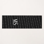 Cooles Schwarzweiß-Stacheldraht Monogram Yogamatte (Vorderseite (Horizontal))