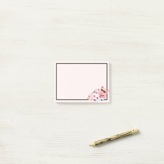 Cooles Schwein in Sonnenbrillen Nachhinweise Post-it Klebezettel (Auf Schreibtisch)