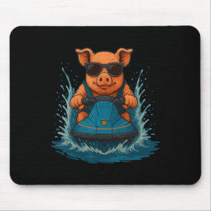 Cooles Schwein mit Sungles Bauernhof Tier Jet Ski Mousepad