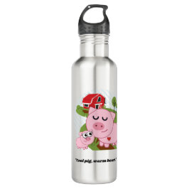 Cooles Schwein Warmes Herz Edelstahlflasche