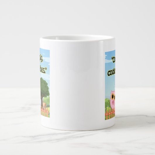 cooles Schweineziffer Jumbo-Tasse (Vorderseite)