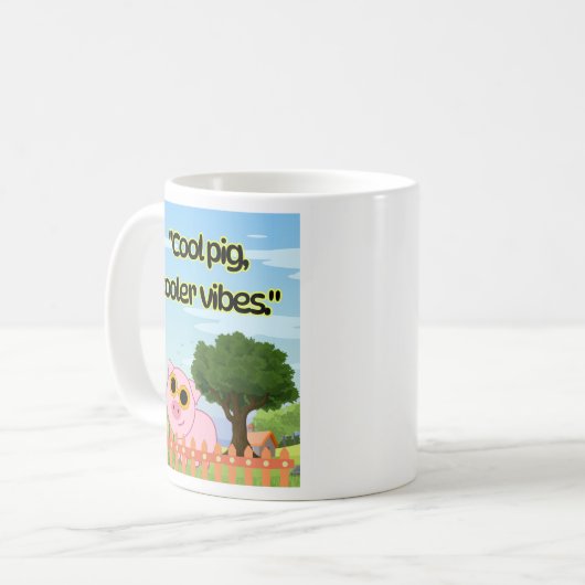 cooles Schweineziffer Kaffeetasse (Vorderseite Links)