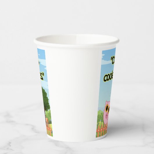 cooles Schweineziffer Pappbecher (Links)