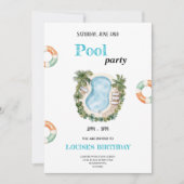 cooles Schwimmbad Einladung (Vorderseite)