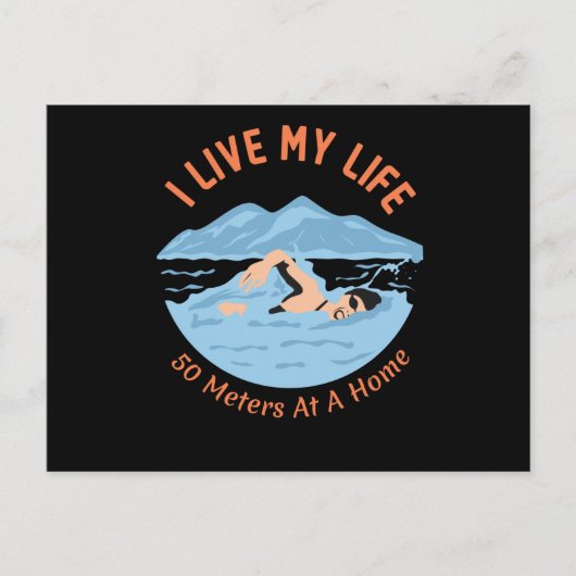 Cooles Schwimmdesign - Ich lebe mein Leben Postkarte (Vorderseite)