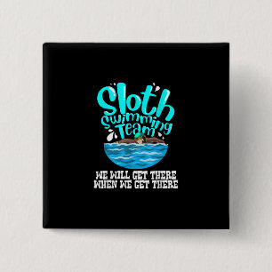 Cooles Schwimmteam Funny Animal Swimmer Button