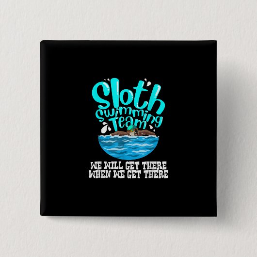 Cooles Schwimmteam Funny Animal Swimmer Button (Vorderseite)