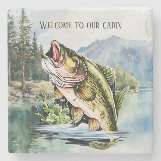 Cooles Seehaus Steinuntersetzer (Vorderseite)