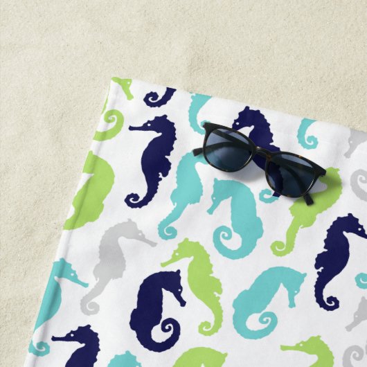 Cooles Seepferdmuster Mit Monogramm Strandtuch (Beispiel)