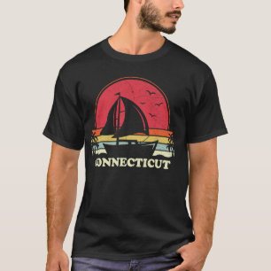 Cooles Segelboot Vintag Sailor Connecticut Segel T-Shirt