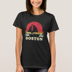 Cooles Segelboot Vintage Boot Segler Boston Segeln T-Shirt