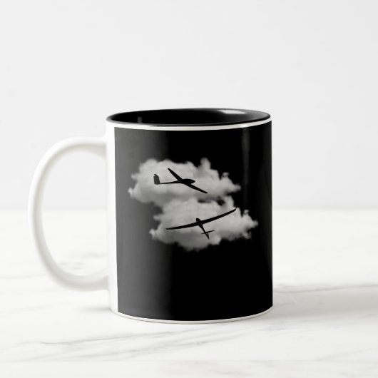 Cooles Segelflugzeug Segelfliegen Geschenk Zweifarbige Tasse (Links)