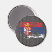 Cooles serbisches Flaggendesign Magnet (Vorderseite/Rückseite)