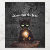 Cooles Set für die schwarze Katze Weinetikett (Einzelnes Label)