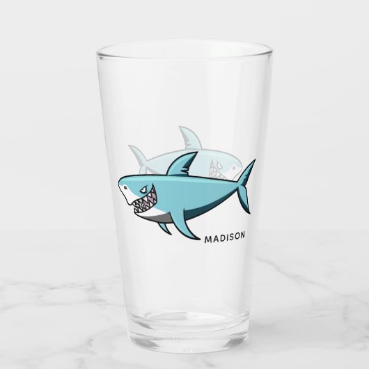 Cooles Shark individuelle Name Pint Glas (Rückseite)