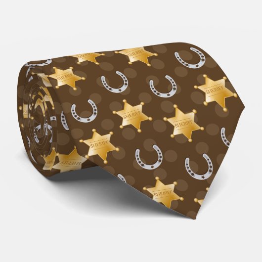 cooles Sheriff-Hufeisenmuster Krawatte (Gerollt)