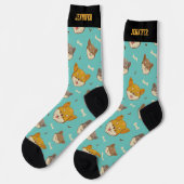 Cooles Shiba Inu Dog Niedliches Welpenmuster Socken (Linkes Detail)