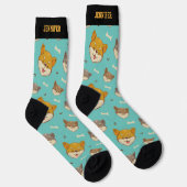 Cooles Shiba Inu Dog Niedliches Welpenmuster Socken (Rechts)