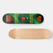 Cooles Shiny Green Mit Monogramm Octopus Skateboar Skateboard (Horizontal)