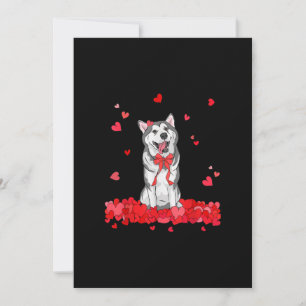 Cooles Sibirisches Husky Valentinstag T-Shirt Hund Feiertagskarte