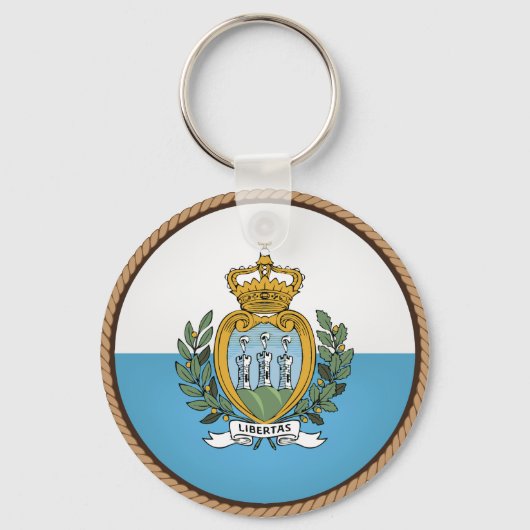 Cooles Siegel der San Marino-Flagge Schlüsselanhänger (Vorderseite)