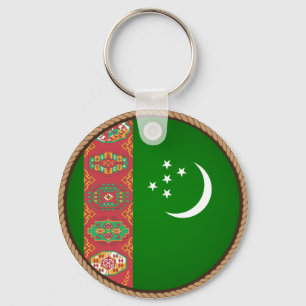 Cooles Siegel für die Flagge Turkmenistans Schlüsselanhänger