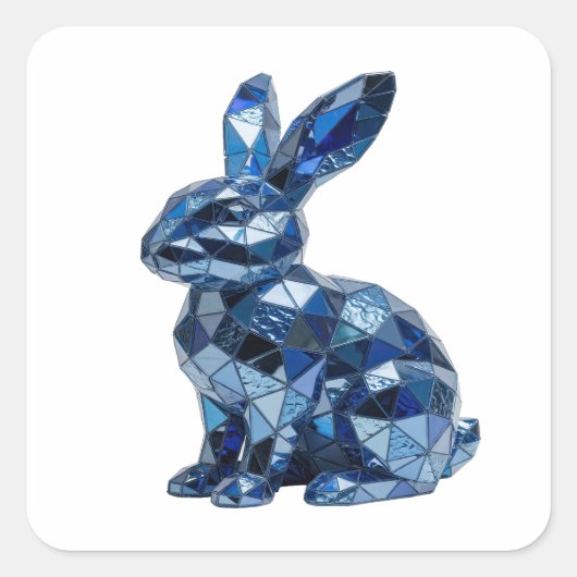 Cooles Silber BLAUER HASE Sticker Grafik (Vorderseite)