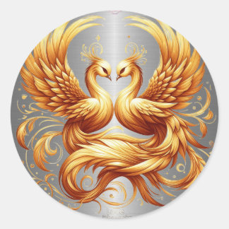 Cooles Silber mit Pheonix-Sticker Runder Aufkleber