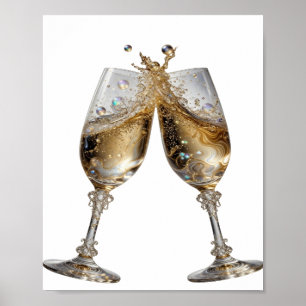 Cooles Silber PROST AUF DIE GUTE GESUNDHEIT Poster