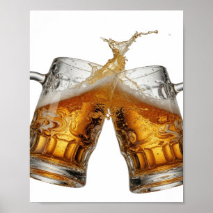 Cooles Silber PROST AUF DIE GUTE GESUNDHEIT Textde Poster