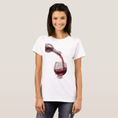 Cooles Silber-RED WINE Statement-T-Shirt T-Shirt (Vorne ganz)