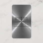 Cooles silbernes Stahlmetall Visitenkarte (Rückseite)