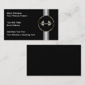 Cooles Silver Tone Barbell Fitness Training Visitenkarte (Vorne/Hinten)