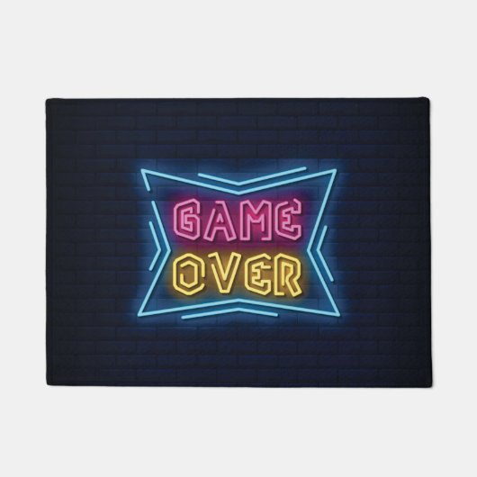 Cooles simuliertes Neon-GAME-OVER-Schild Fußmatte (Vorderseite)