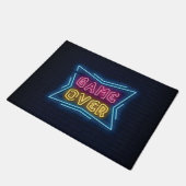Cooles simuliertes Neon-GAME-OVER-Schild Fußmatte (Schrägansicht)