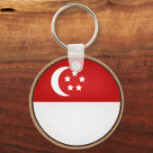 Cooles Singapur-Flaggen-Siegel Schlüsselanhänger (Vorderseite)