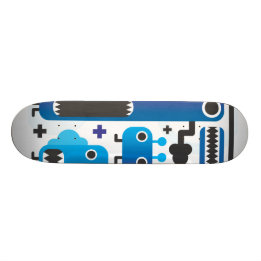 Cooles Skateboard mit blauen Monstergrafiken