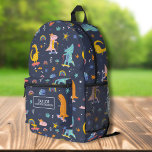 Cooles Skateboarding Dinosaurier Personalisierte K Bedruckter Rucksack<br><div class="desc">Super lustiger Rucksack mit Dinosauriern auf Skateboards und Roller und den Namen Ihres Kindes. Fügen Sie eine zusätzliche Bonuslinie hinzu - Telefonnummer, Teamname, Sprichwort usw. - oder löschen Sie diese. Die Zimmer sind groß genug für Bücher, Computer, Sportgeräte und vieles mehr - oder auch als Reise- oder Schlittenbeutel. Cool und...</div>